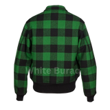 Green and black checkered jacket