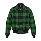 Green and black checkered jacket