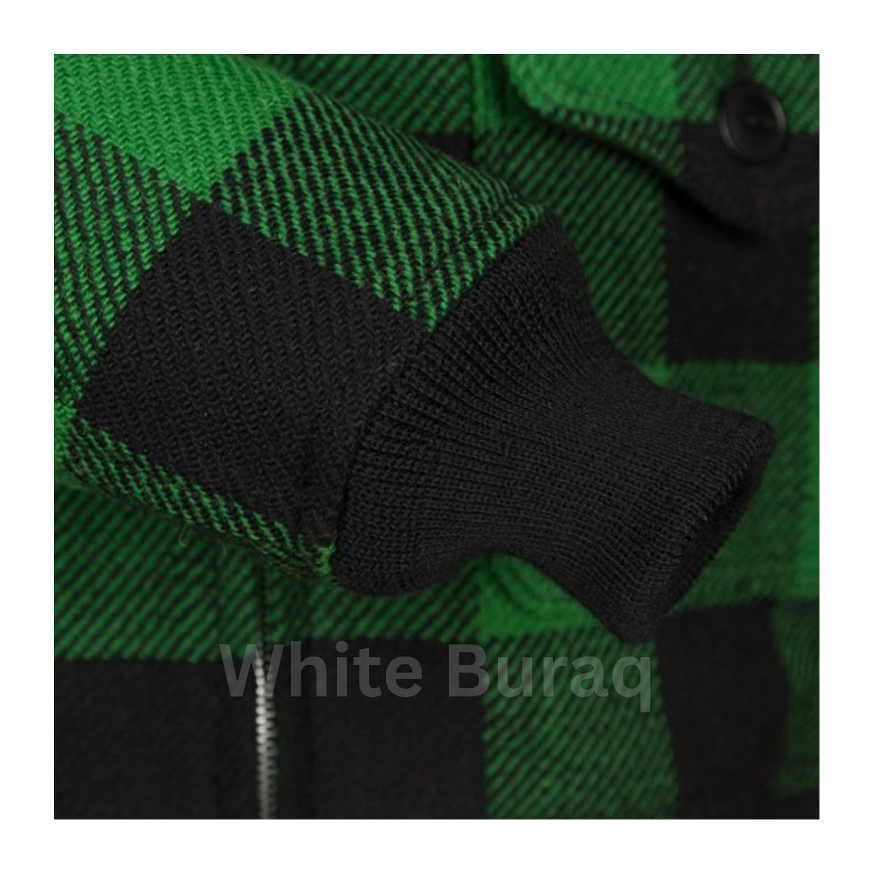 Green and black checkered fabric