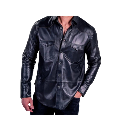 Black leather shirt
