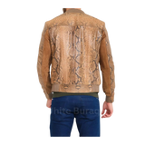 Brown snake skin patterned jacket