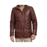 Brown leather jacket
