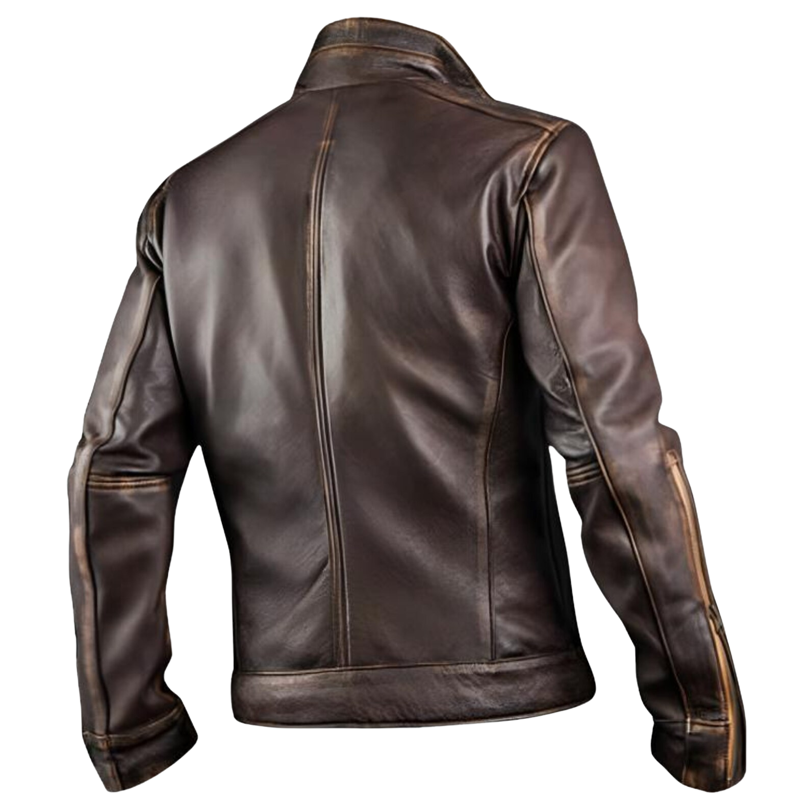 Brown leather jacket
