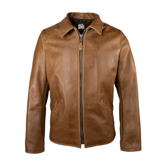 Brown leather jacket