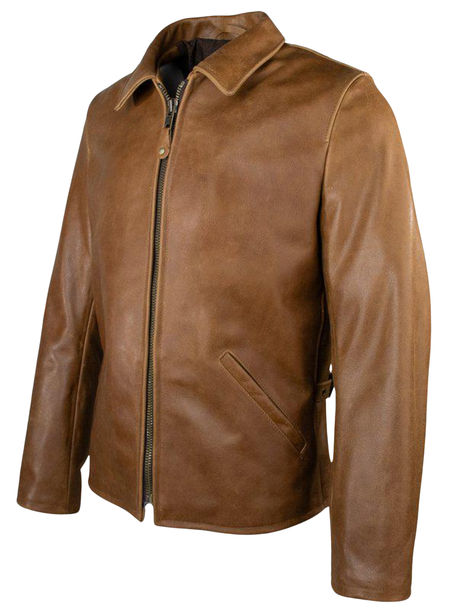 Brown leather jacket