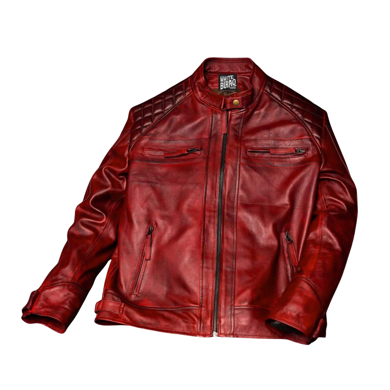 Burgundy leather jacket