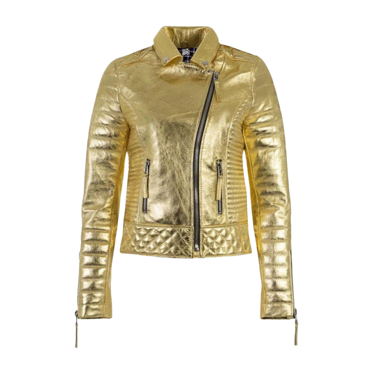 Gold Biker Jacket
