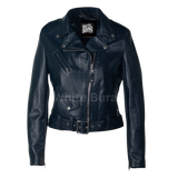 Navy Blue leather jacket