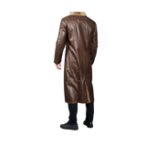 Brown leather coat on a mannequin