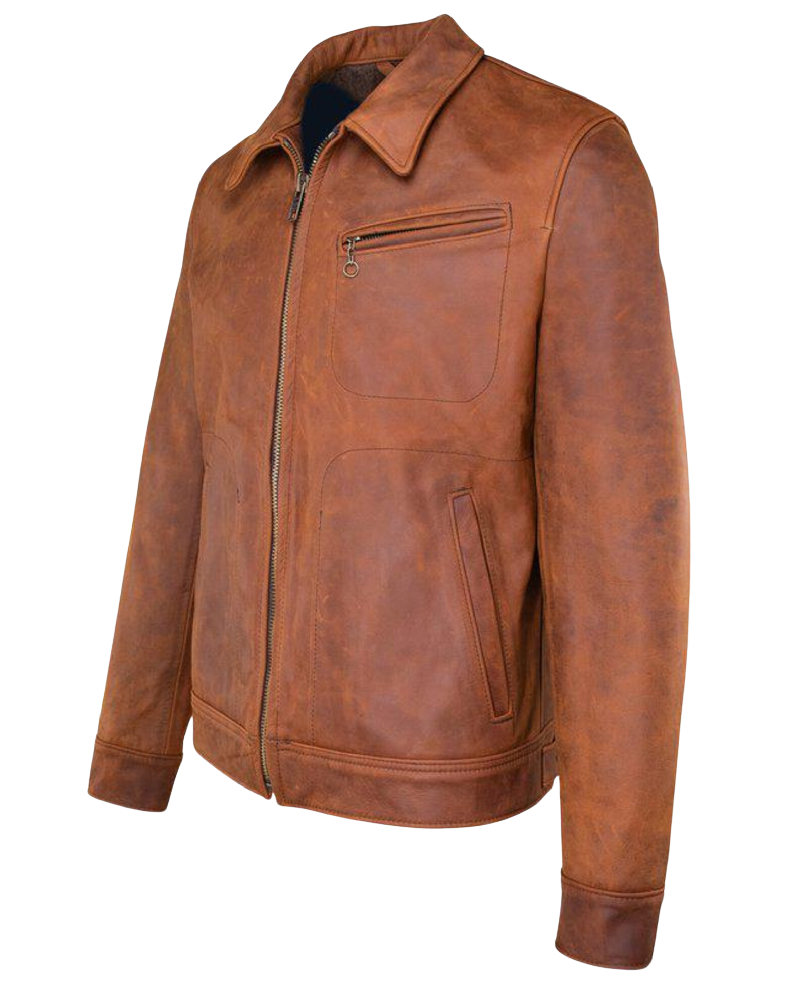 Brown leather jacket