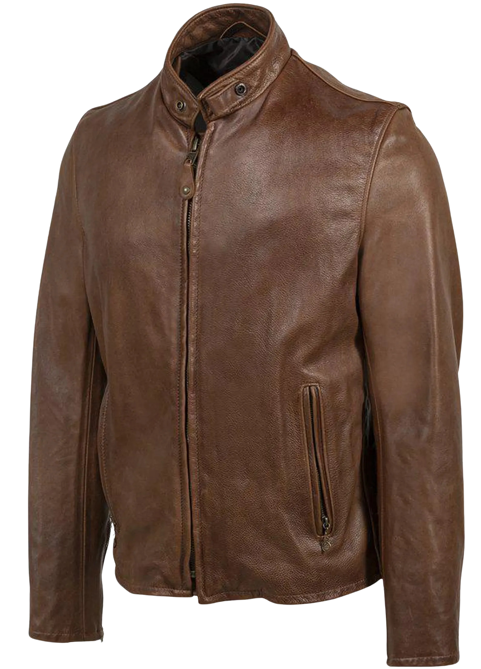 Brown leather jacket