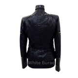 Women’s Black Python Skin Leather Jacket