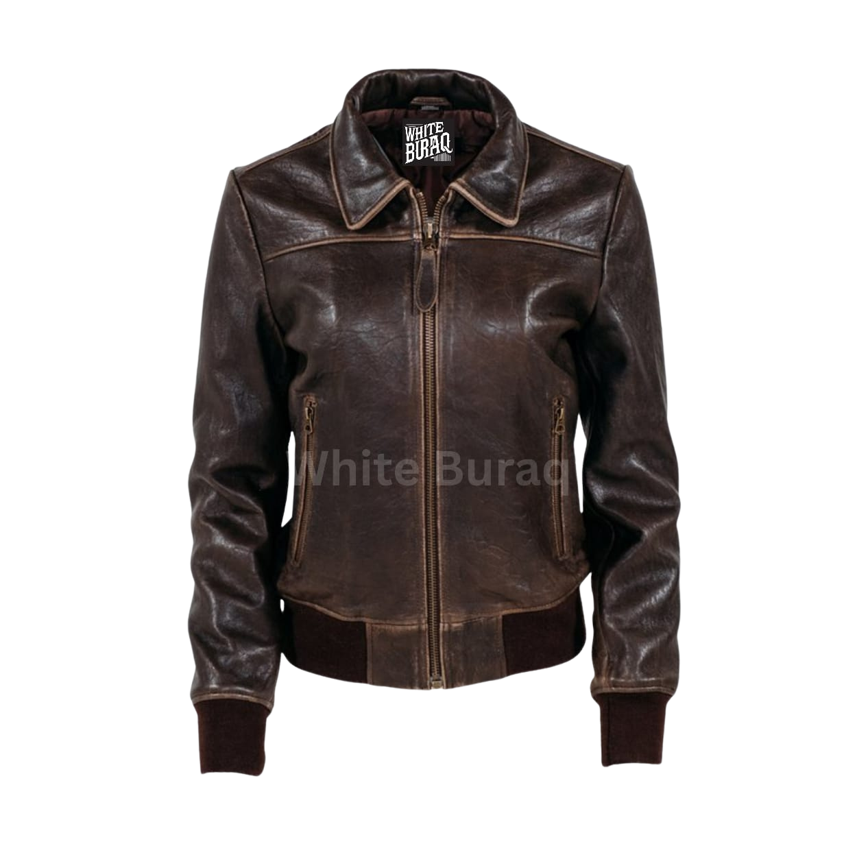 Brown leather jacket