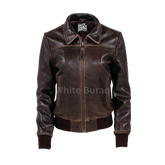 Brown leather jacket