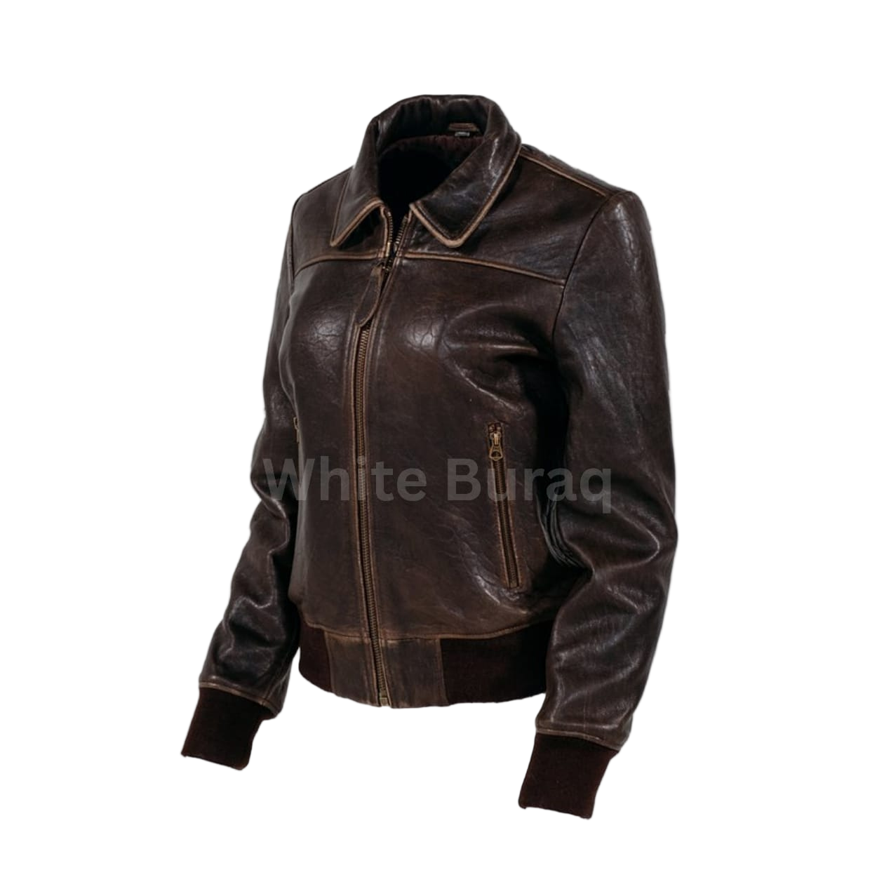 Brown leather jacket