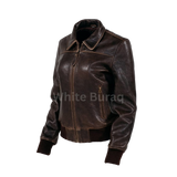 Brown leather jacket
