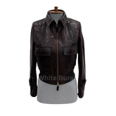 Dark brown leather jacket