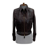 Dark brown leather jacket