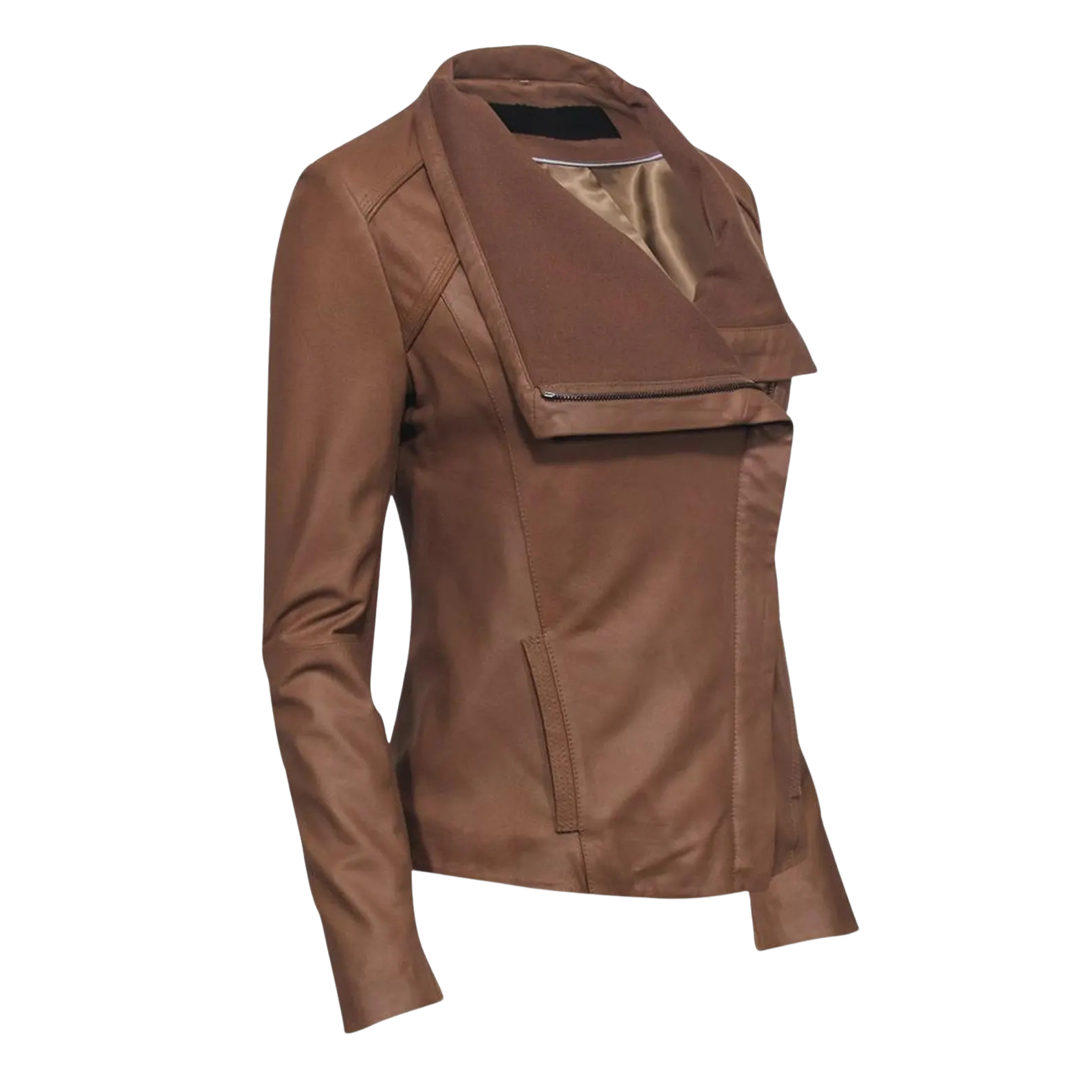 Brown leather jacket