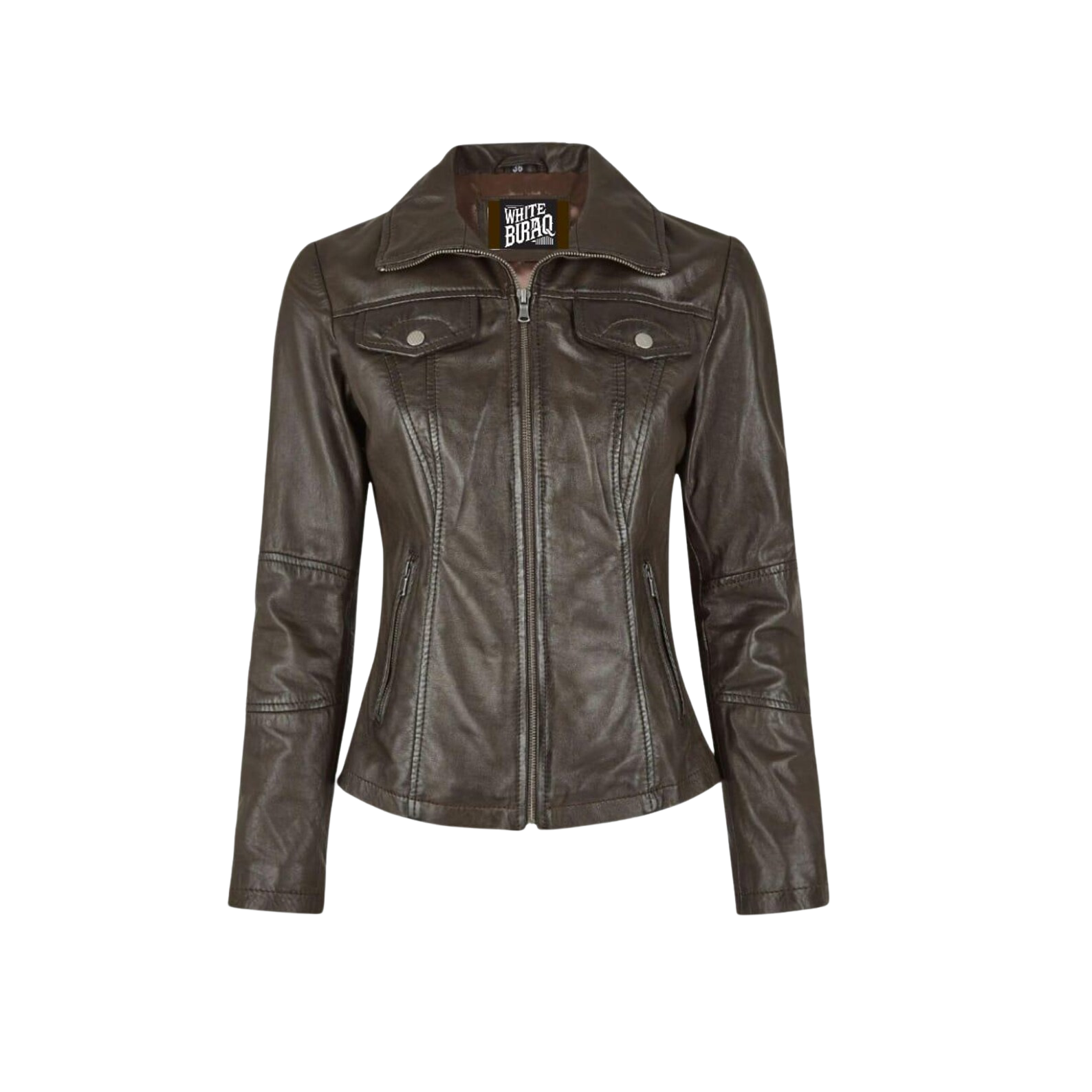 Brown leather jacket