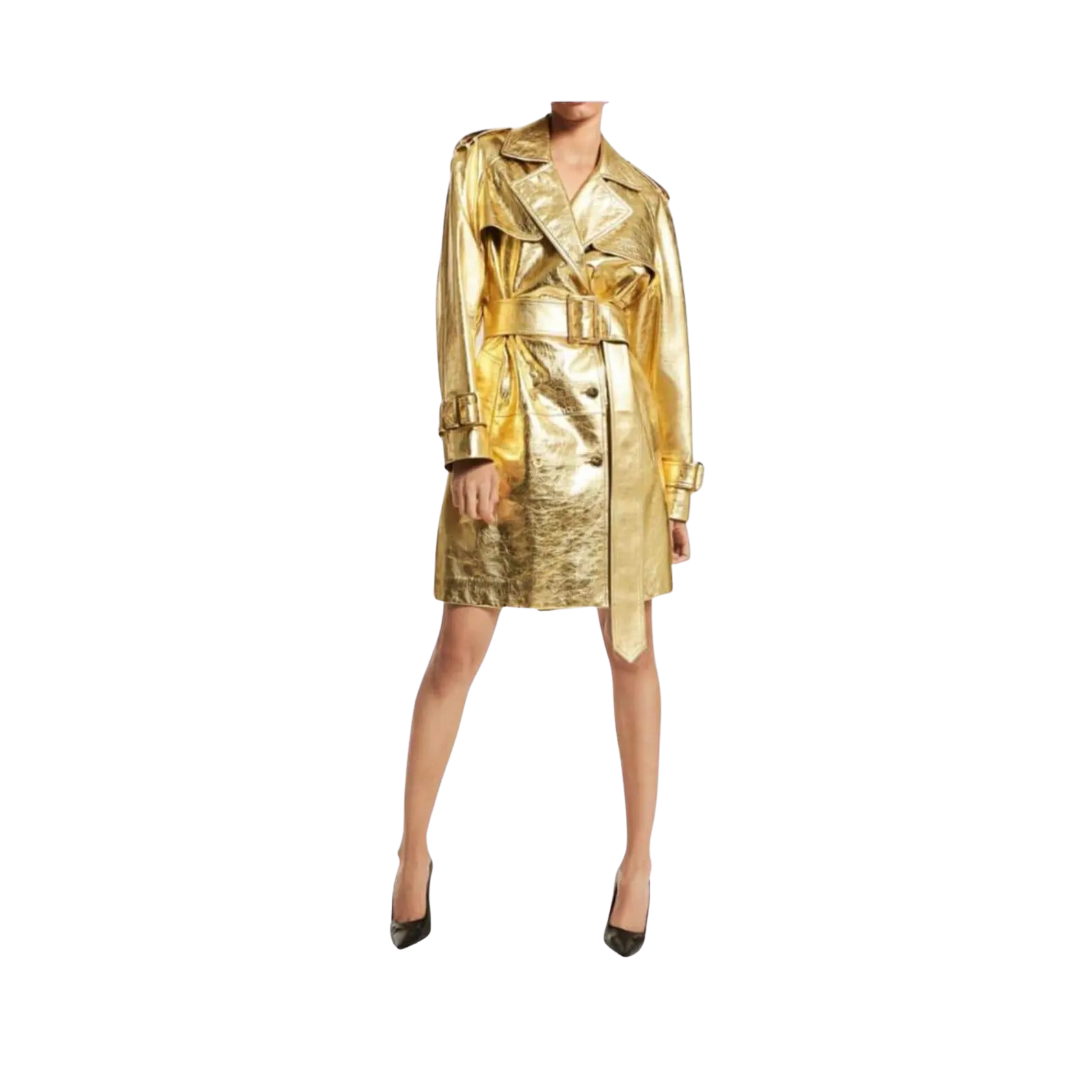 Gold Leather Coat