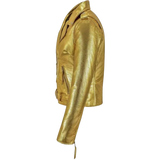 Gold leather jacket