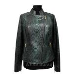Women’s Green Python Leather Jacket