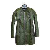 Green snake print coat