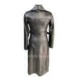 black metallic trench coat