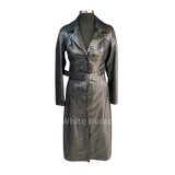 black metallic trench coat