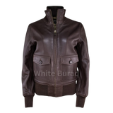 Brown leather jacket