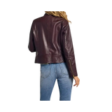 Brown leather jacket worn by a person