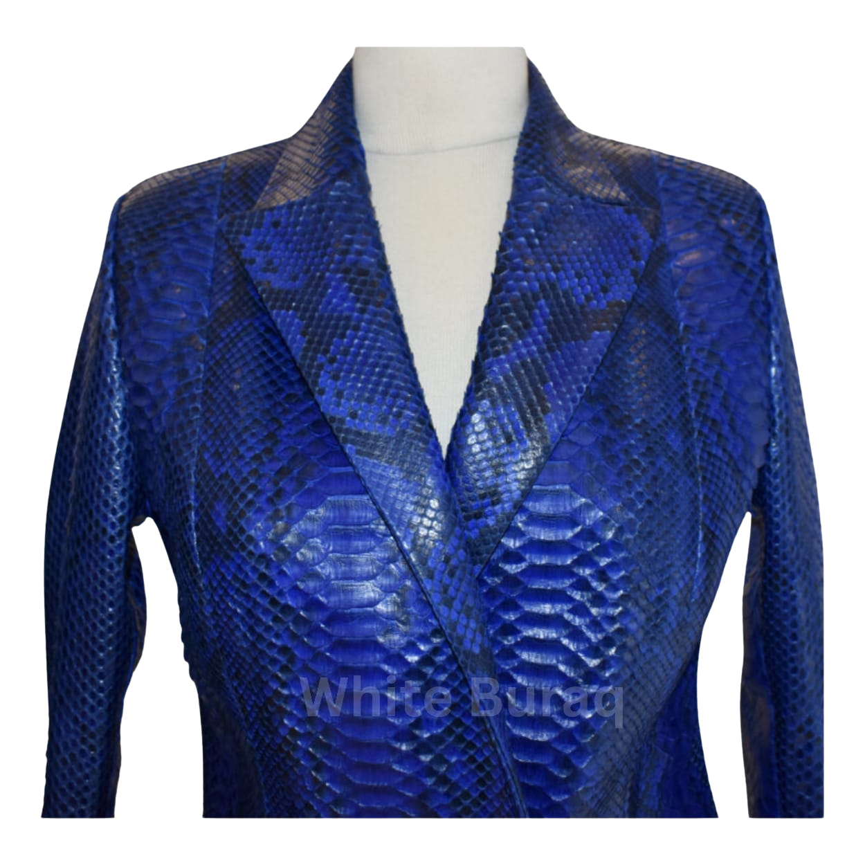 Blue snakeskin patterned jacket