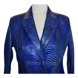 Blue snakeskin patterned jacket