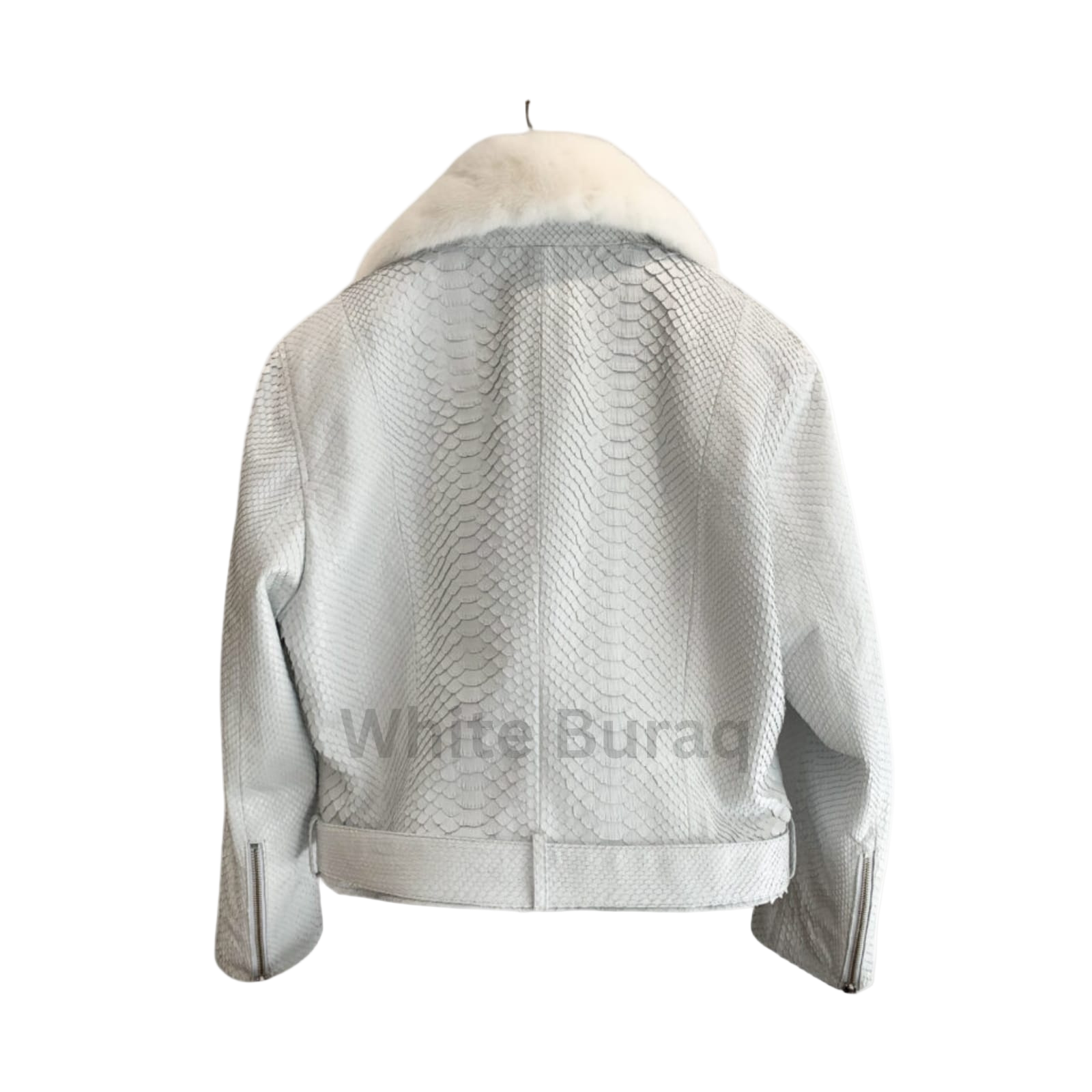 White leather jacket with fur lining