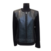 Women's Python Leather Jacket Exotic Suede Biker Jacket