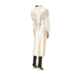 Long cream coat with fringe details