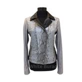 White Real Python Leather Jacket