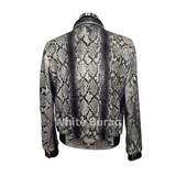 Handmade White Genuine Python Leather Jacket