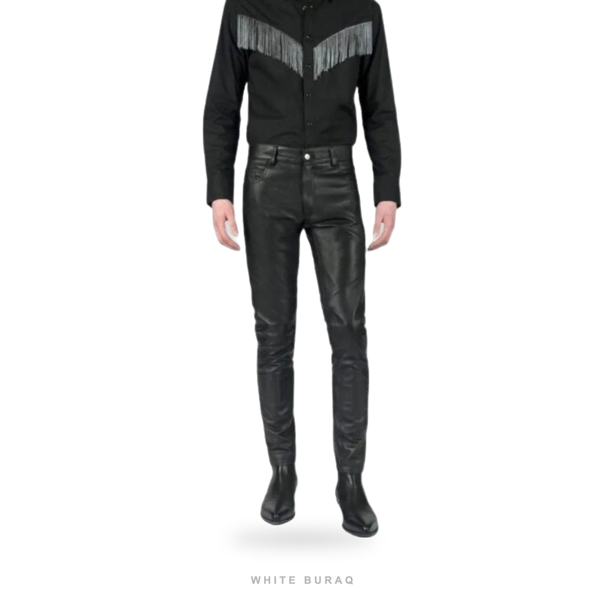 Men's Skinny Lambskin Leather Pants