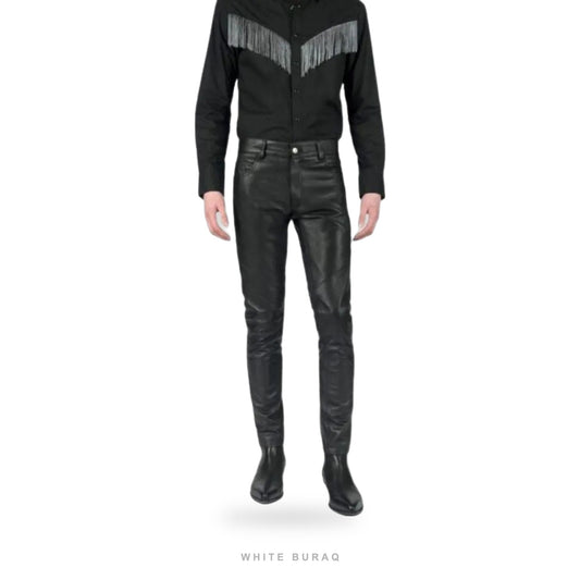 Men's Skinny Lambskin Leather Pants