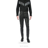 Men's Skinny Lambskin Leather Pants