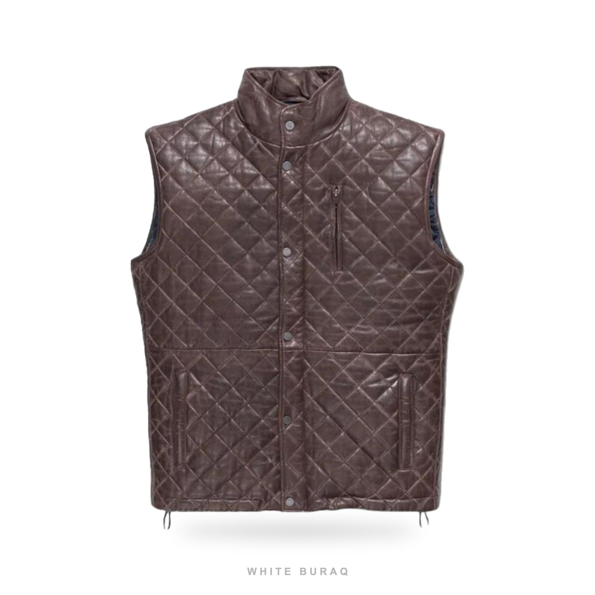 Men's Distressed Brown Lambskin Leather Vest