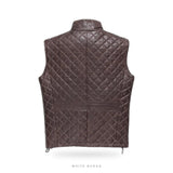 Men's Distressed Brown Lambskin Leather Vest – view 2