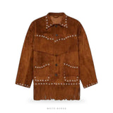 Men's Brown Suede Western Fringe Jacket – view 2