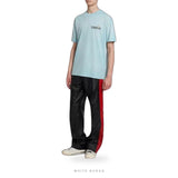 Men's Black and Red Lambskin Leather Track Pants – view 2