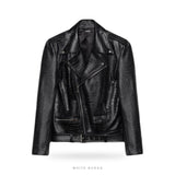 Men's Black Croc-Embossed Lambskin Biker Jacket