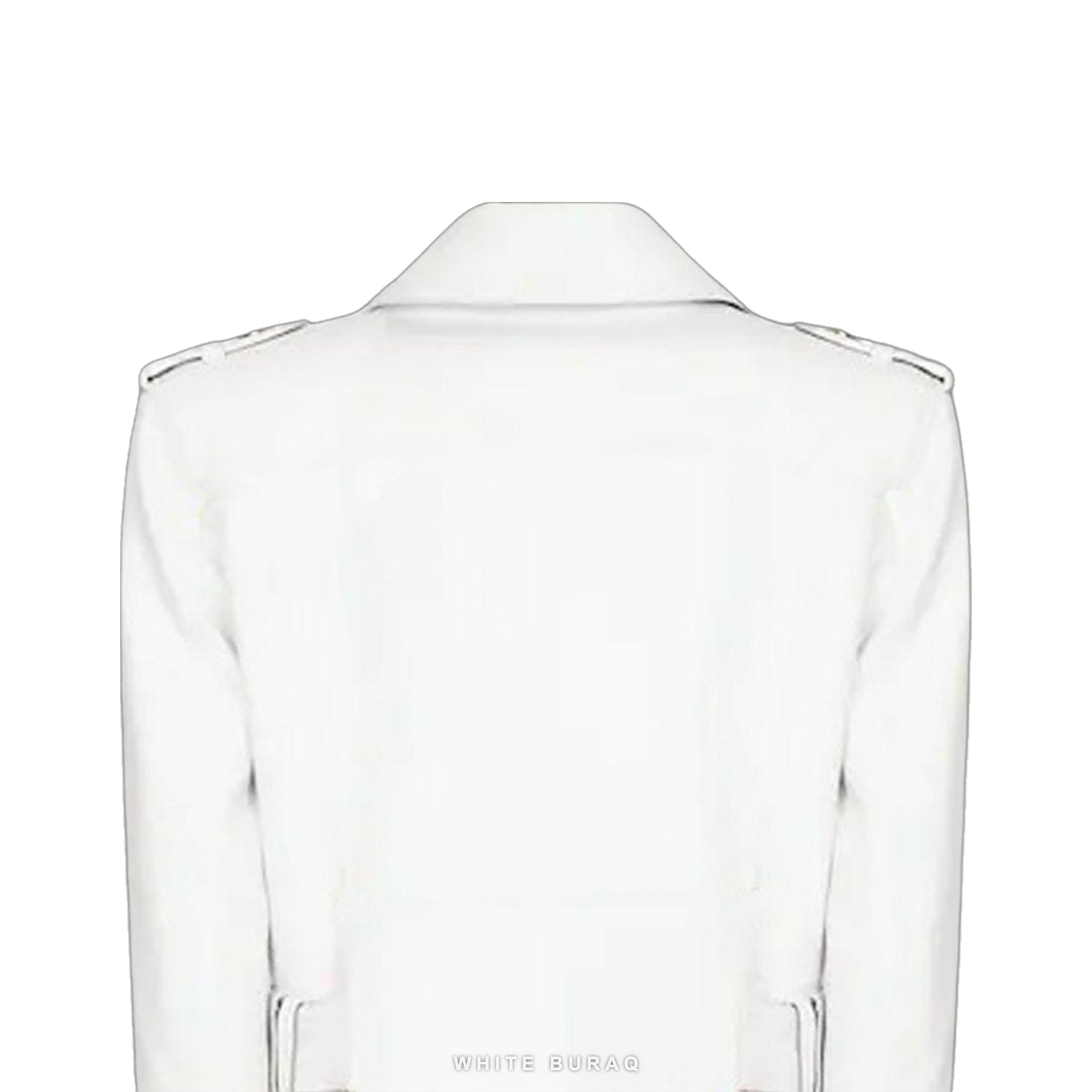 Women's White Lambskin Leather Biker Jacket with Gold Zips – view 4