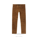 Men's Brown Goatskin Suede Trousers – view 3