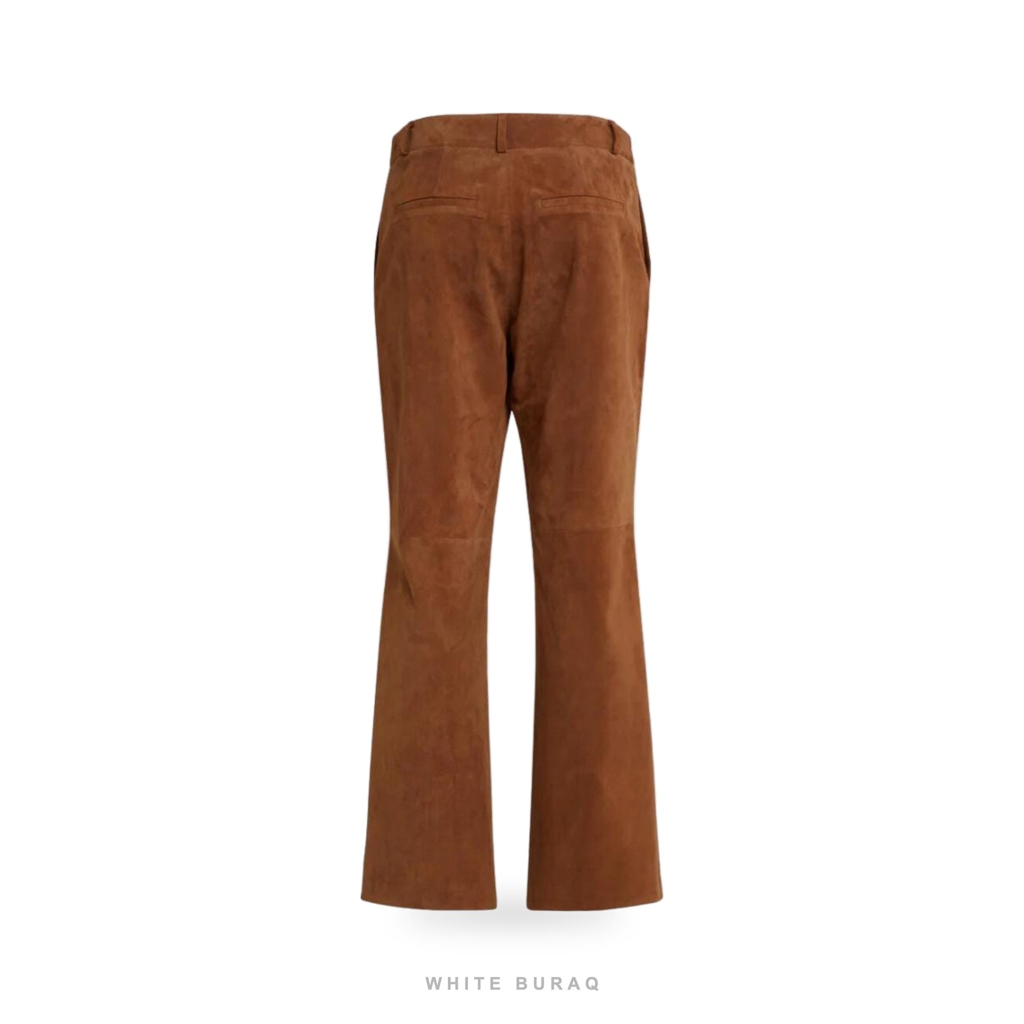 Women's Brown Suede High-Waist Flared Pants – view 2